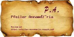 Pfeiler Annamária névjegykártya